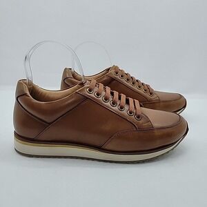 ANTHONY VEER Barack‎ Court Leather Fashion Sneaker Tan Brown Men's Sz US 8 EU 41